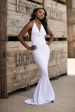 Load image into Gallery viewer, Backless Halterneck Fishtail Dress Front
