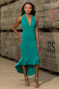 Backless Halterneck Long Mermaid Front