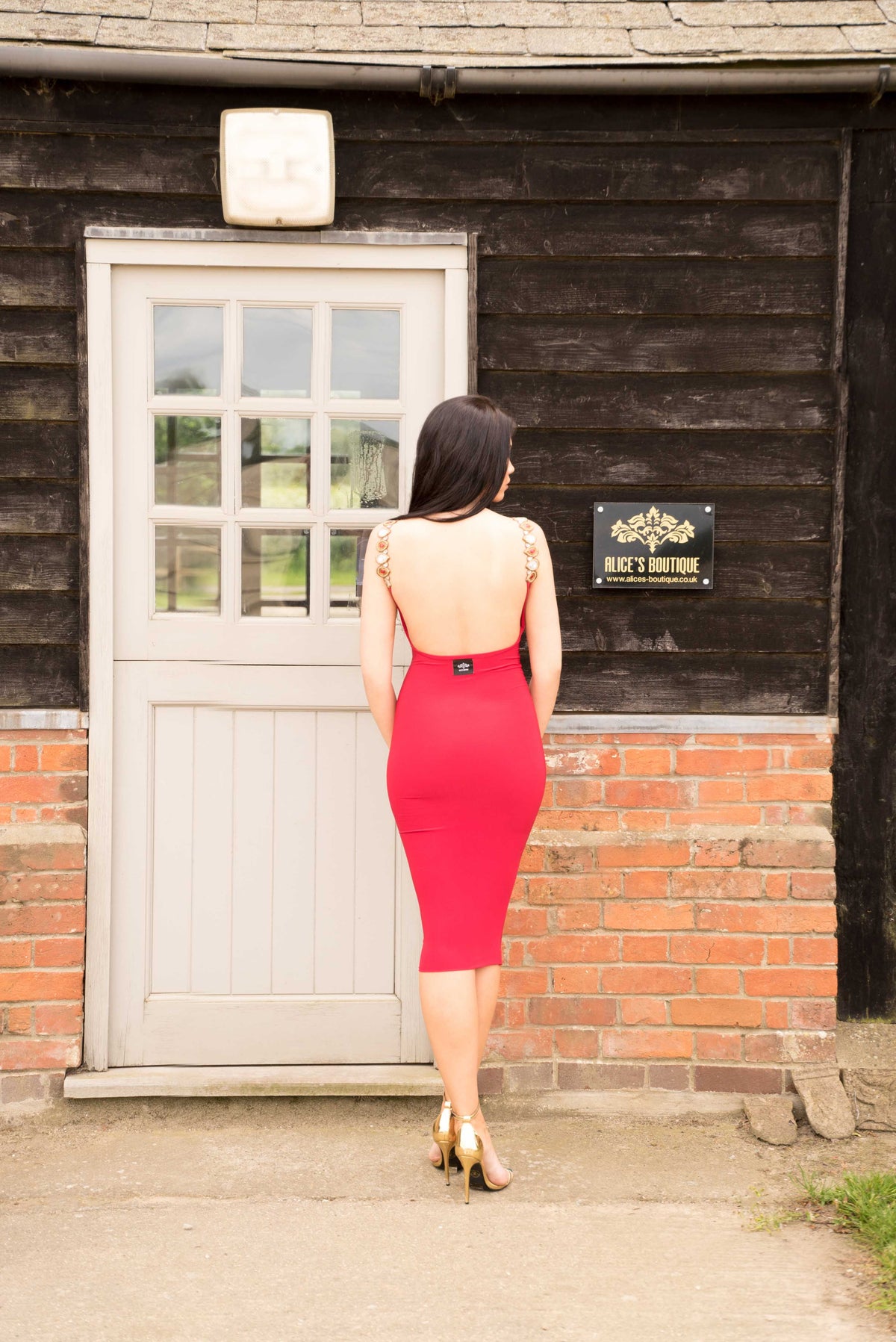 Backless Beaded with Sides Dress
