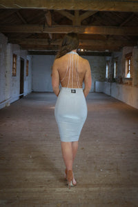 Backless Diamante Chain Dress