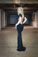 Load image into Gallery viewer, Draped Shoulder Backless Fishtail Dress
