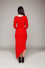 Load image into Gallery viewer, Long Sleeved Drape Dress
