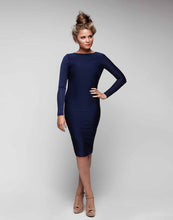 Load image into Gallery viewer, Long Sleeved Backless Chain Dress

