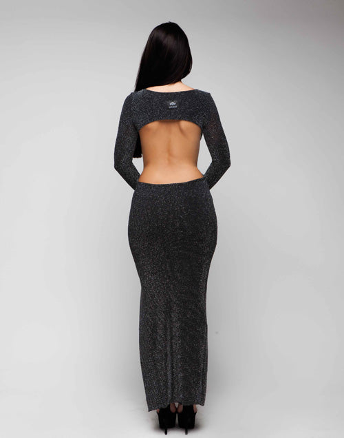 Full Length Long Sleeved Completely Backless Bodycon Dress