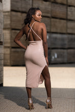 Load image into Gallery viewer, Plunge Cross Back Dress with Side Split Back
