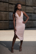 Load image into Gallery viewer, Plunge Cross Back Dress with Side Split Front
