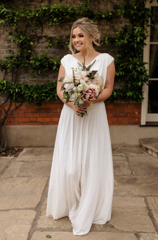 Double Cowl Bridal Dress