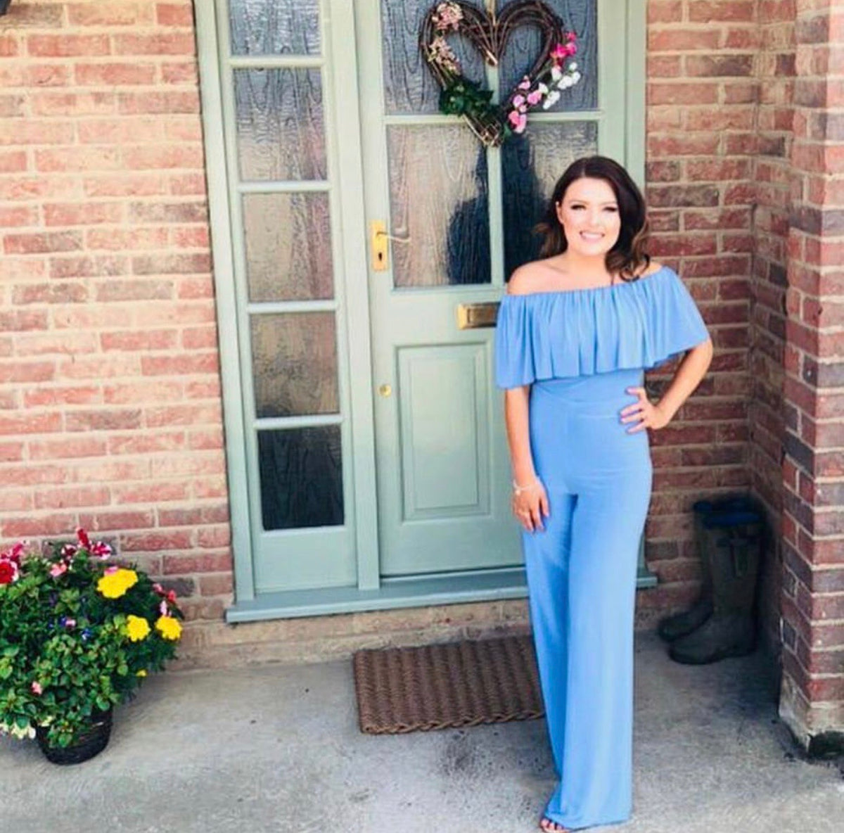 Ruffle Bardot Jumpsuit