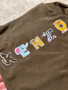 Childs Personalised Animal Letters Loungewear Set