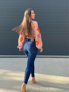 Bandeau Mesh Sleeve Top