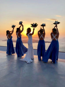 Plunge Cross Backless Beaded Bridesmaid Dress Alice s Boutique
