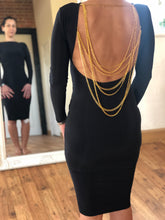 Load image into Gallery viewer, Long Sleeved Backless Chain Dress
