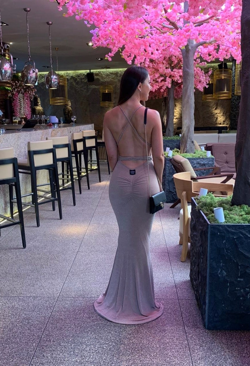 Plaited Tie Fishtail Dress