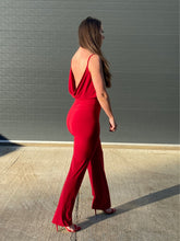 Load image into Gallery viewer, Spaghetti Cowlneck Wide leg Jumpsuit
