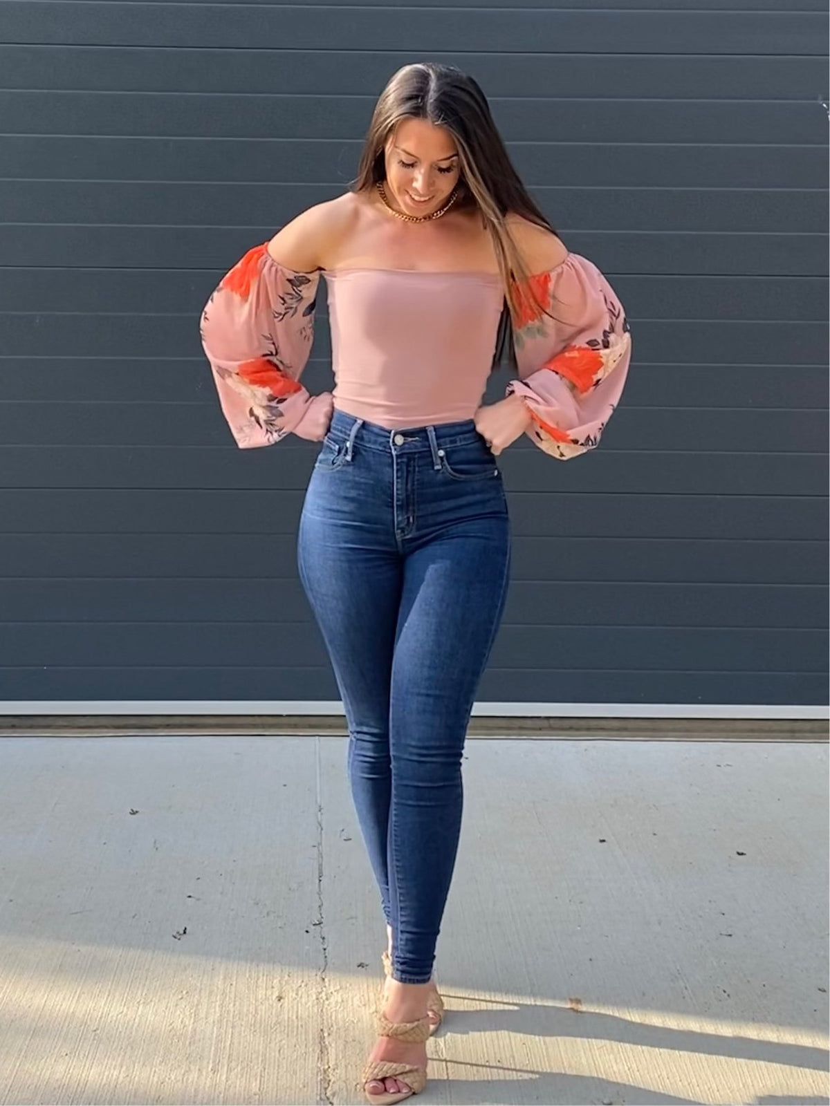 Bandeau Mesh Sleeve Top
