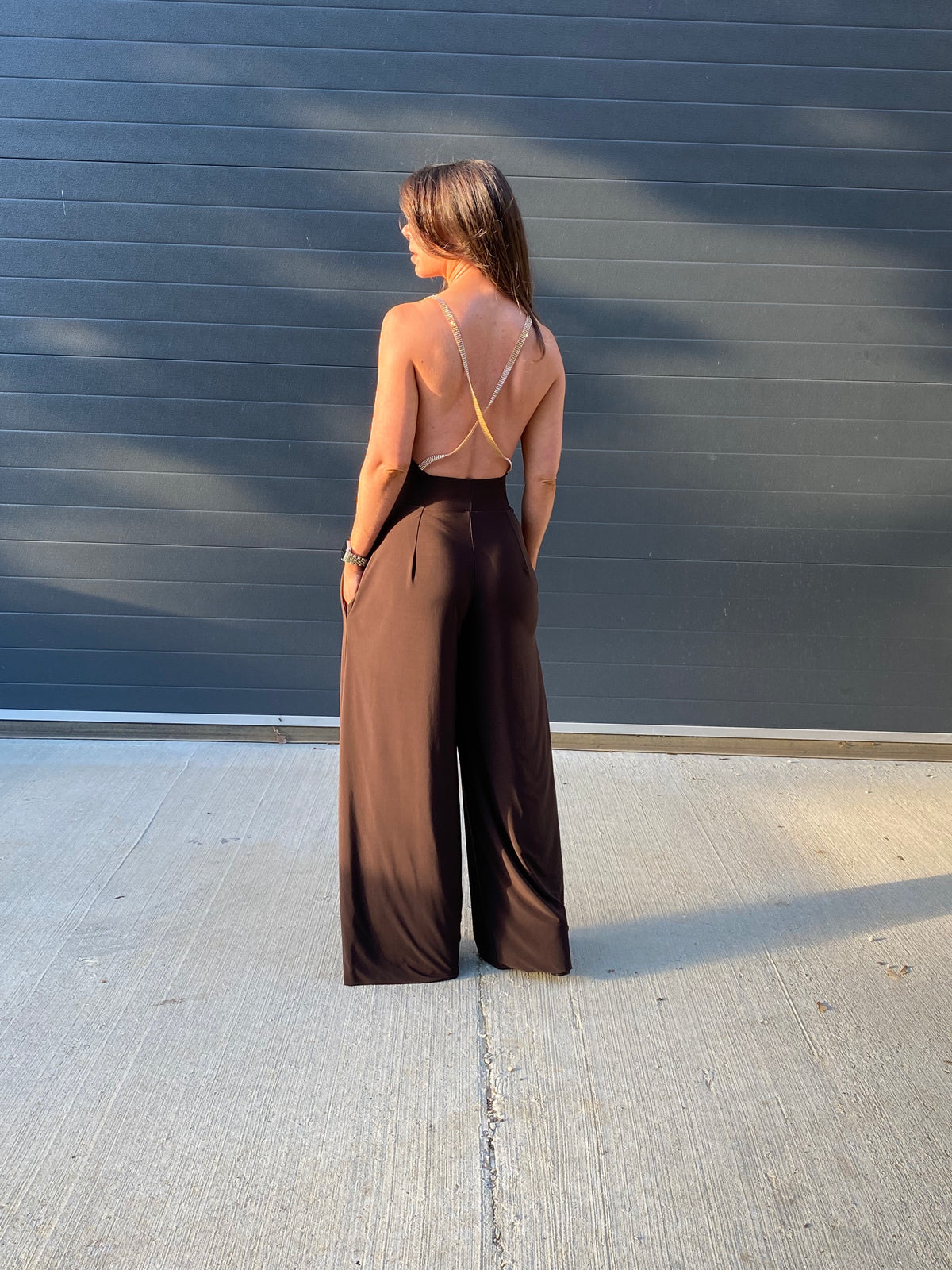 Cross Backless Beaded Cowl Body
