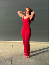 Load image into Gallery viewer, Spaghetti Cowlneck Wide leg Jumpsuit
