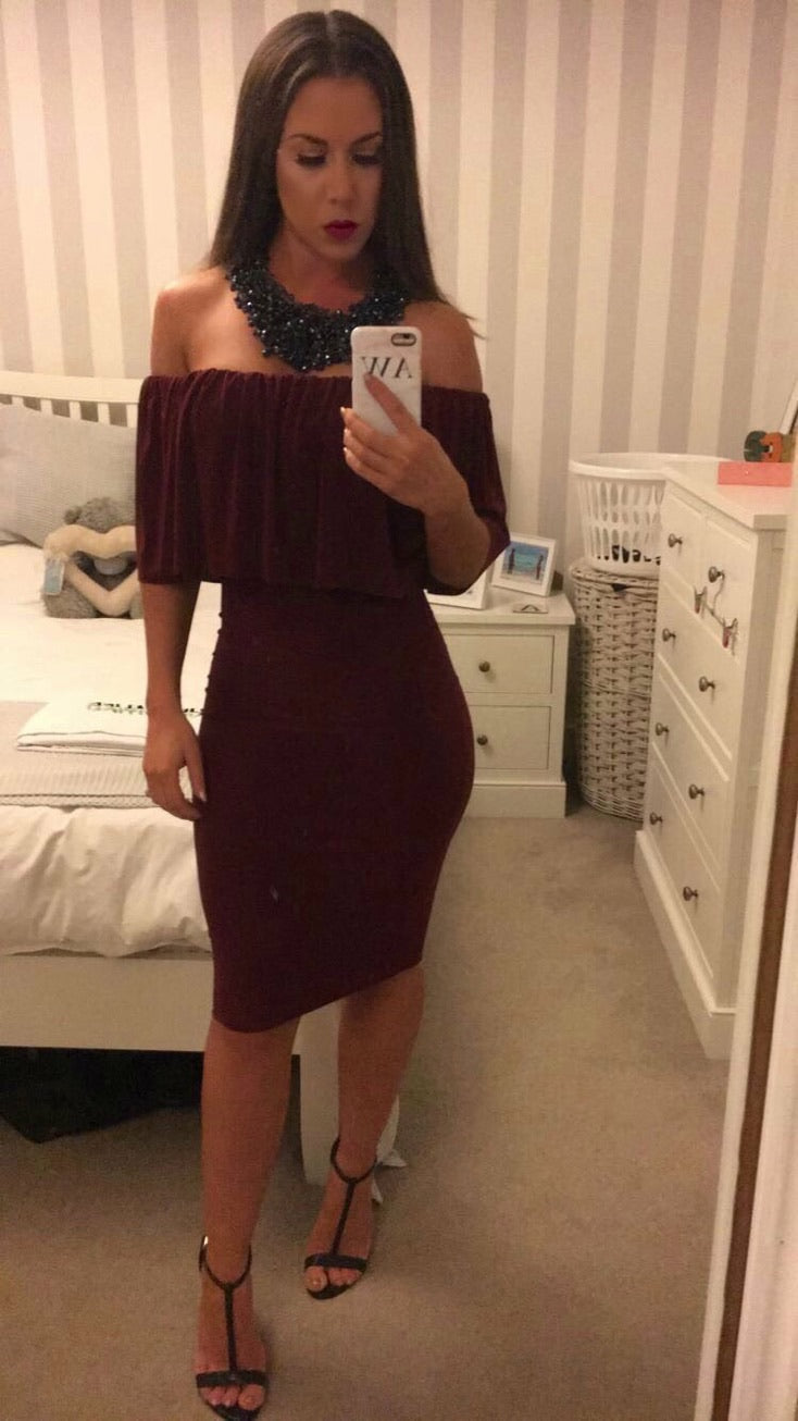 Ruffle Bardot Dress
