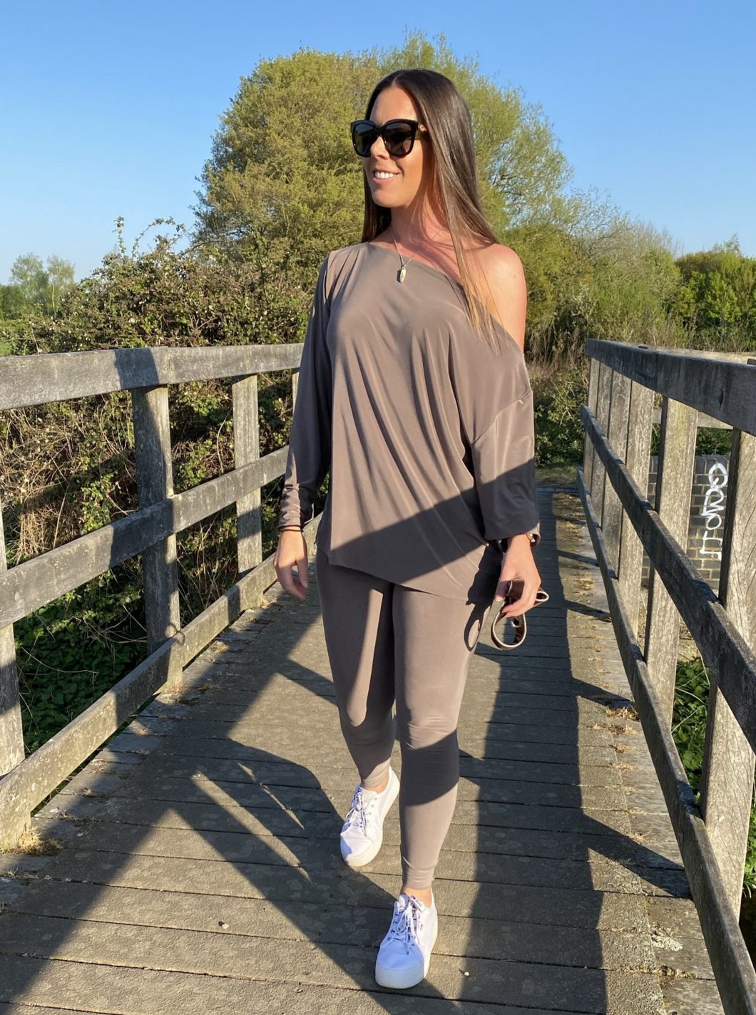 Off the Shoulder Luxury Legging Loungewear Set