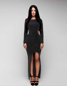Full Length Long Sleeved Completely Backless Bodycon Dress